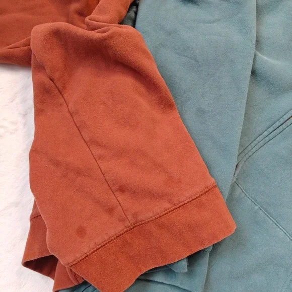 Lands End Mens Hooded Sweater Hoodie 3XL Serious Sweats Full Zip Lot Blue Orange - Picture 7 of 7